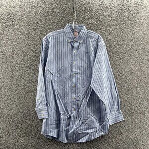 Brooks Brothers Shirts Men 16–32 Madison Long Sleeve Button-Down Blue Plaid Supi